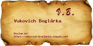 Vukovich Boglárka névjegykártya
